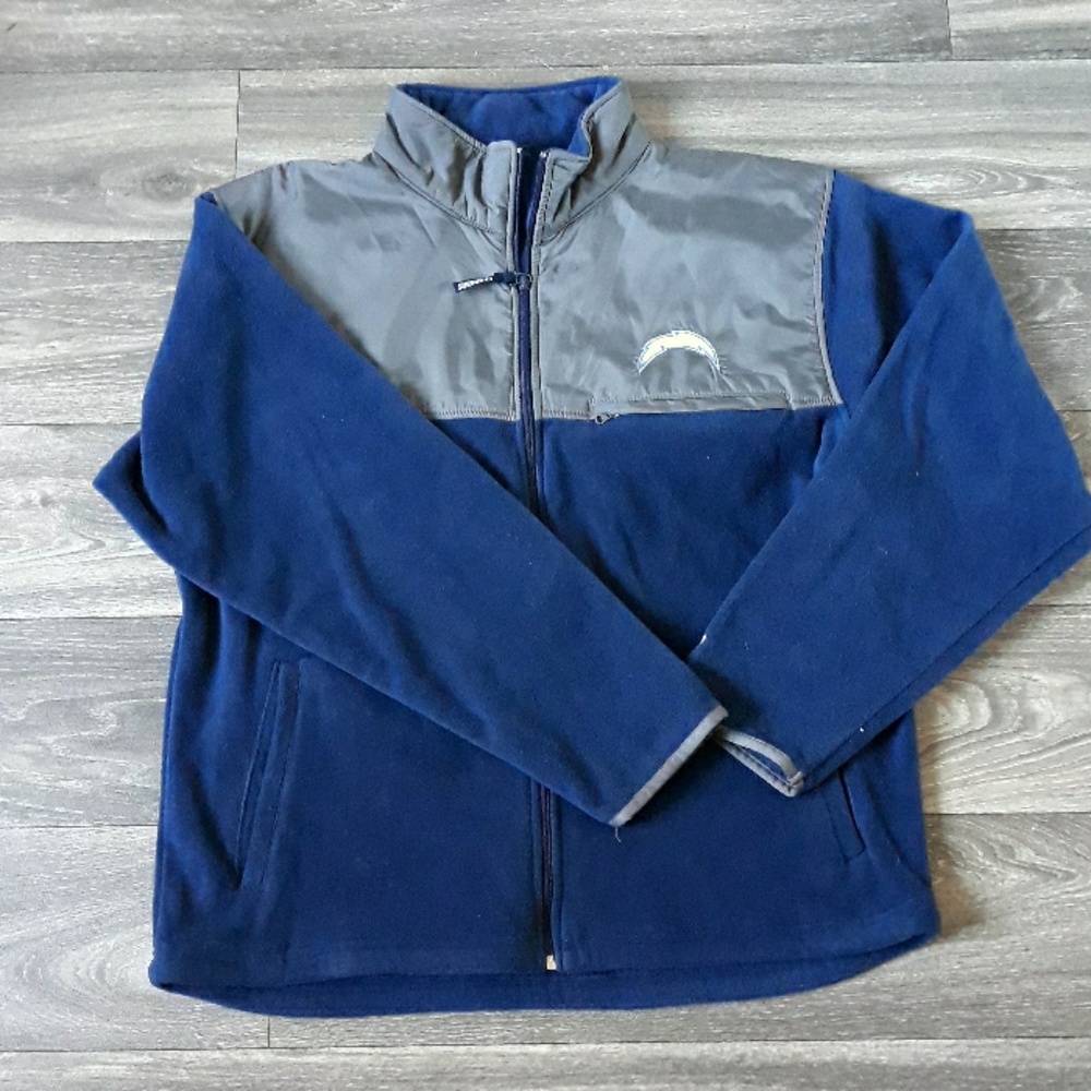 Large Los Angeles Chargers Fleece pull over zip up